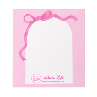 Pink Ribbon Wedding Gate  Notepad