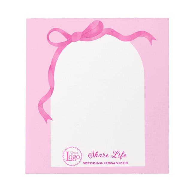 Pink Ribbon Wedding Gate  Notepad (Front)