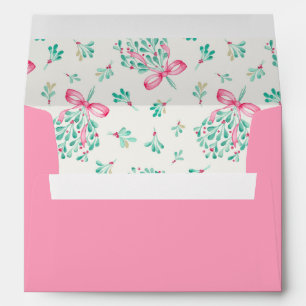 Pink Ribbon Winter Baby Shower Return Address Envelope