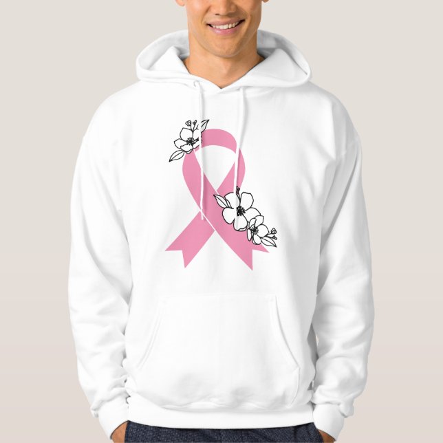 Pink Ribbon with Blossoms Sweatshirt (Front)