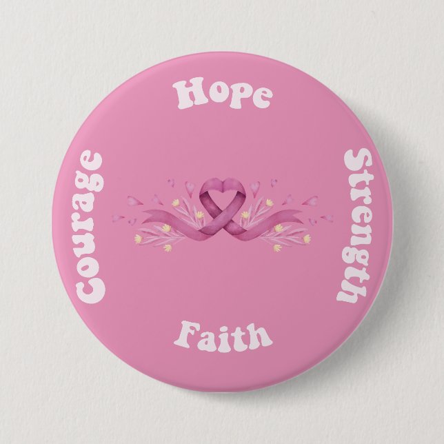 Pink Ribbon Women Cancer Awareness Breast Cancer  7.5 Cm Round Badge (Front)