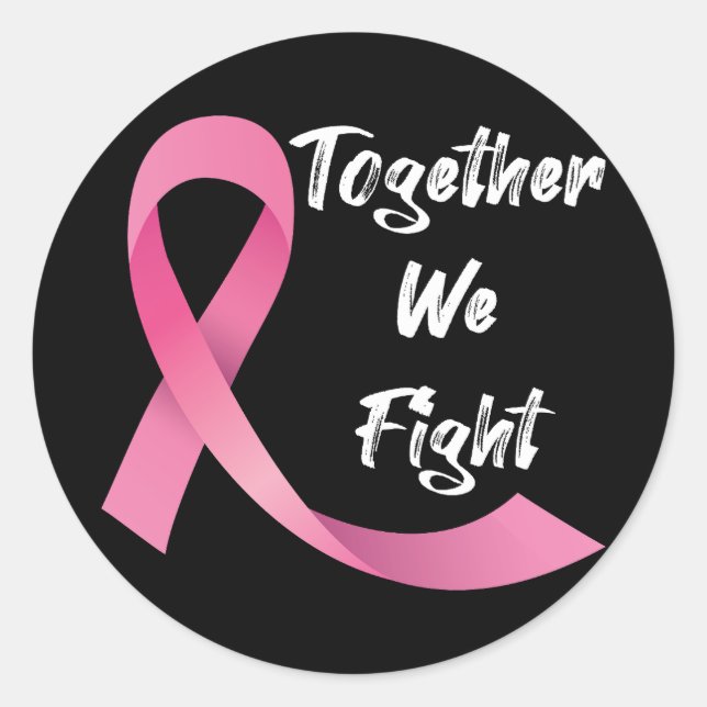 Pink Ribbon Women Cancer Awareness Breast Cancer  Classic Round Sticker (Front)