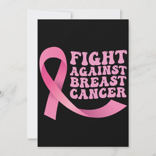 Pink Ribbon Women Cancer Awareness Breast Cancer  Invitation (Front)