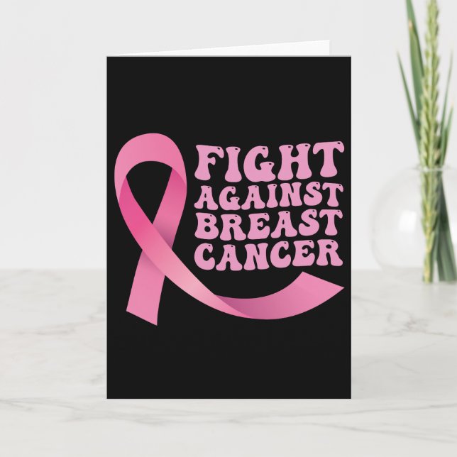 Pink Ribbon Women Cancer Awareness Breast Cancer  Thank You Card (Front)