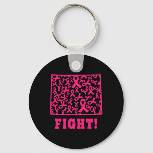 Pink Ribbon Wyoming Wy State Breast Cancer Fight S Key Ring