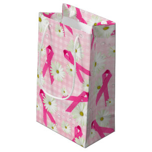 Pink Ribbons and Daisies Small Gift Bag