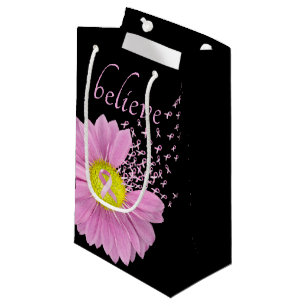 Pink Ribbons and Daisy Believe Small Gift Bag