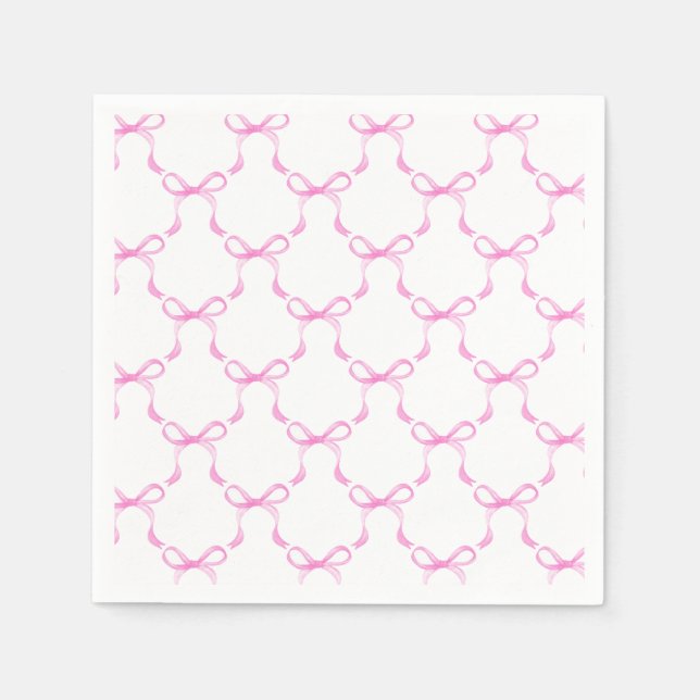 Pink Ribbons Birthday Party Shower Wedding Napkin (Front)