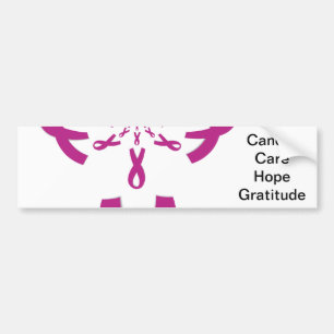 Pink Ribbons Breast Cancer Awareness Art Print Bumper Sticker