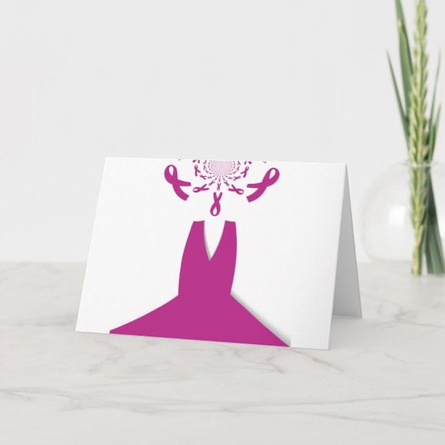 Pink Ribbons Breast Cancer Awareness Art Print Card (Front)