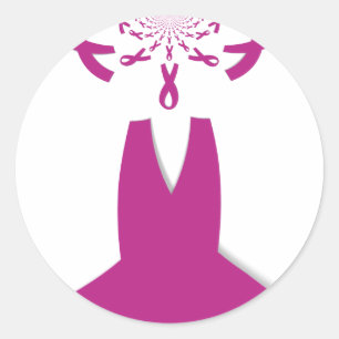Pink Ribbons Breast Cancer Awareness Art Print Classic Round Sticker