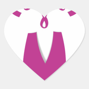 Pink Ribbons Breast Cancer Awareness Art Print Heart Sticker