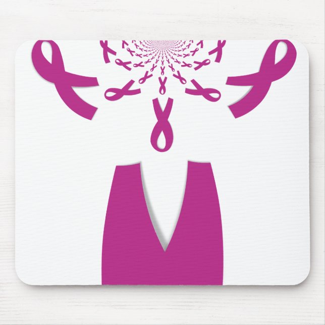Pink Ribbons Breast Cancer Awareness Art Print Mouse Mat (Front)