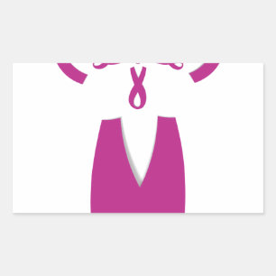 Pink Ribbons Breast Cancer Awareness Art Print Rectangular Sticker