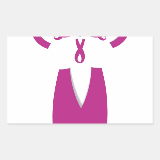 Pink Ribbons Breast Cancer Awareness Art Print Rectangular Sticker (Front)