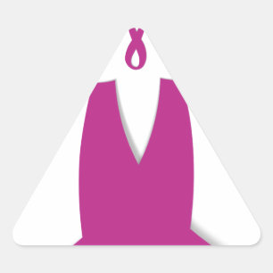 Pink Ribbons Breast Cancer Awareness Art Print Triangle Sticker