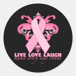 Pink Ribbons Every Day Classic Round Sticker