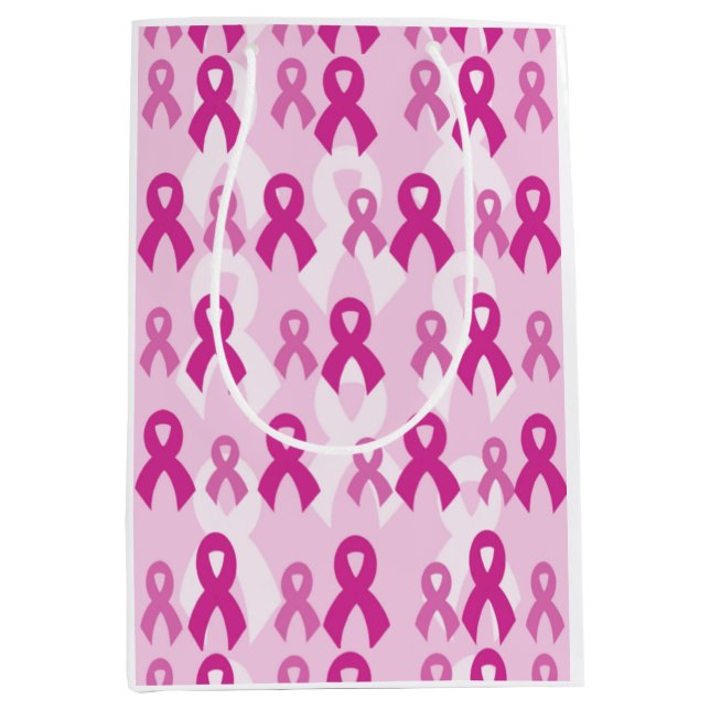 Pink Ribbons/Light...Breast Cancer Medium Gift Bag (Front)