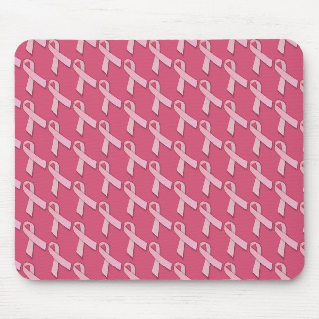 Pink Ribbons Tiled Pattern Mouse Mat (Front)