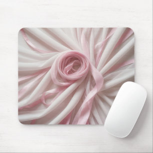 Pink Ribbons With White Tulle Mouse Mat