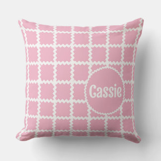Pink Ric Rac Check for Girl Cushion