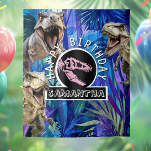 Pink  Roaring T rex Backdrop Tapestry