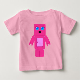 Pink Robot Baby T-Shirt