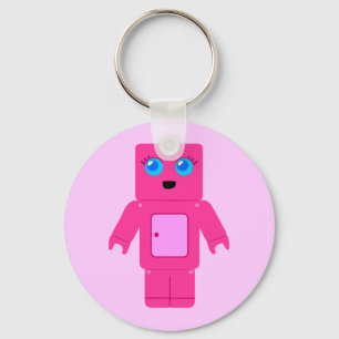 Pink Robot Key Ring