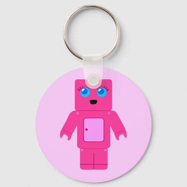 Pink Robot Key Ring (Front)