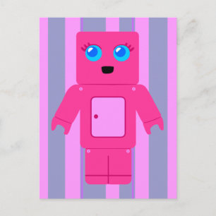 Pink Robot Postcard