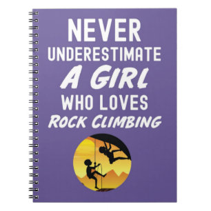 Pink Rock Climbing Gifts For Girls Kids Climber Notebook
