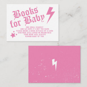 Pink Rock N Roll Baby Shower Book Request Enclosure Card