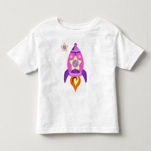 Pink Rocket Ship Toddler T-Shirt