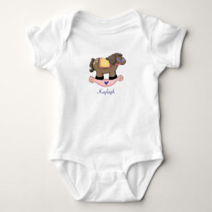 Pink Rocking Horse Baby Bodysuit
