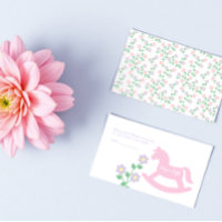 Pink Rocking Horse Girl Baby Shower Diaper Raffle