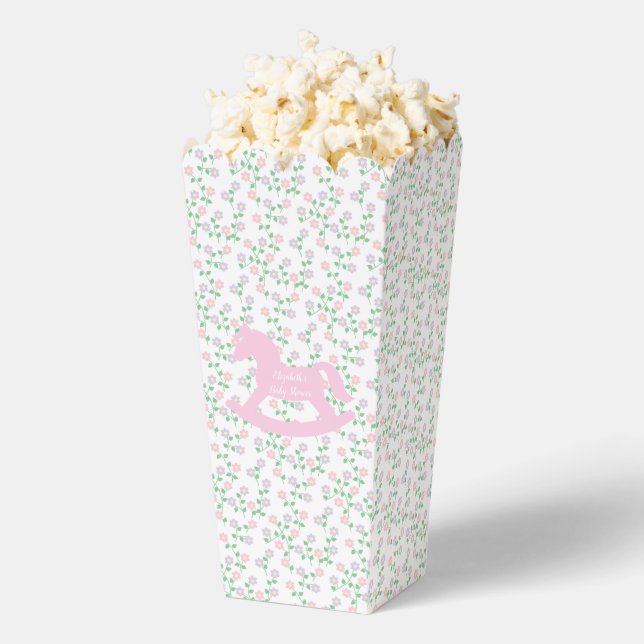 Pink Rocking Horse Girl Baby Shower Favour Box (Popped)