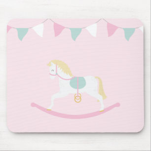 Pink Rocking Horse Mouse Mat