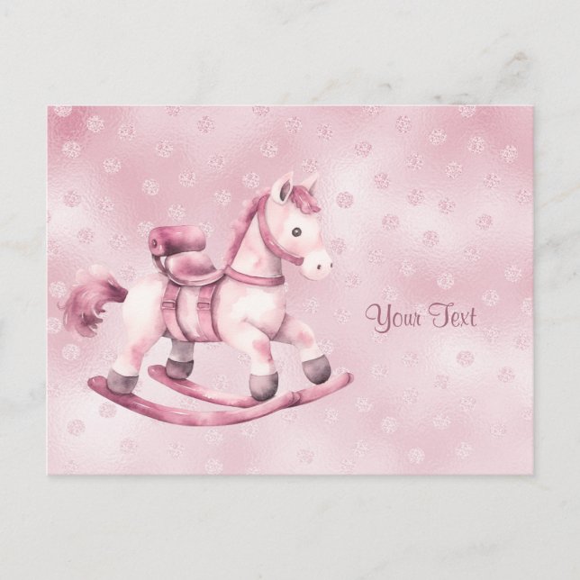 Pink Rocking Horse Postcard (Front)