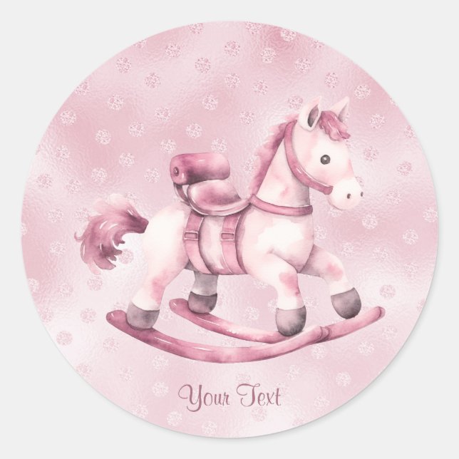 Pink Rocking Horse Sticker (Front)