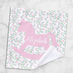 Pink Rocking Horse Wash Cloth