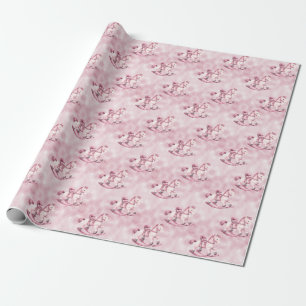 Pink Rocking Horse Wrapping Paper