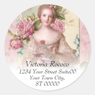 Pink Rococo Address Sticker