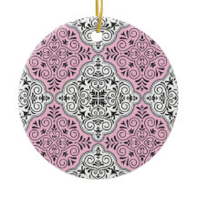 Pink Rococo Pattern Flourish