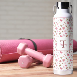 Pink Rodeo Cowgirl Coquette Personalise Monogram Water Bottle