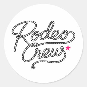 Pink Rodeo Crew Western Bachelorette Party Classic Round Sticker