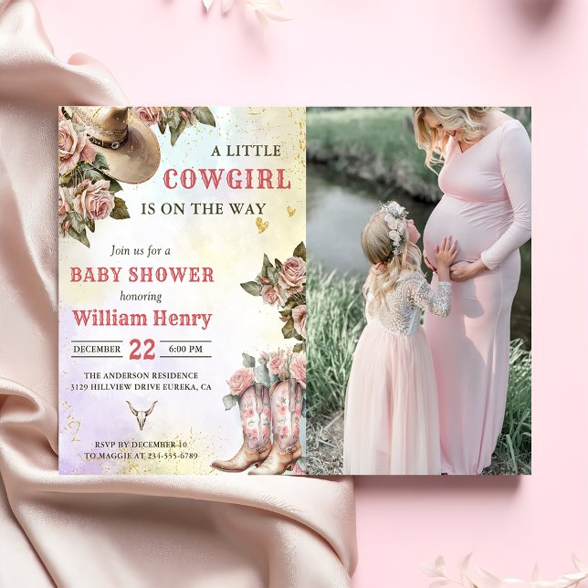 Pink Rodeo Western Cowgirl Baby Shower Invitation (Creator Uploaded)