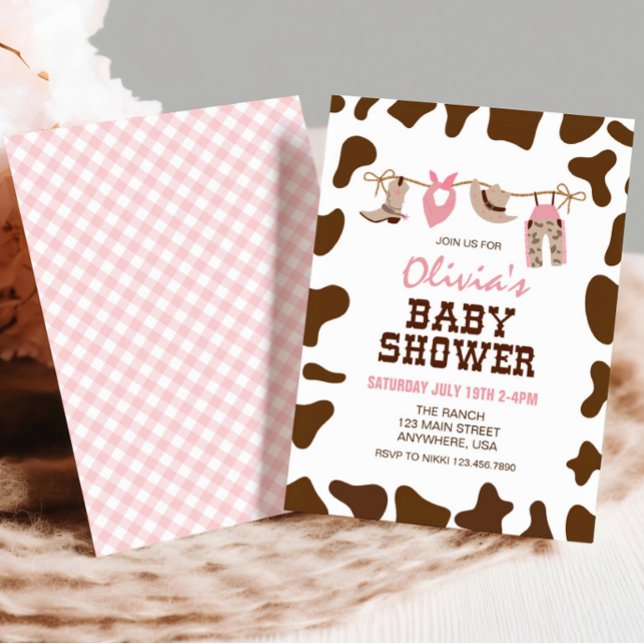 Pink Rodeo Western Cowgirl Baby Shower Invitation (Creator Uploaded)