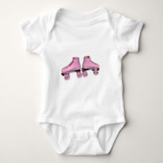 Pink Roller Skates Baby Bodysuit