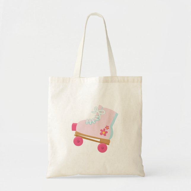 Pink Rollerskate Tote Bag (Front)