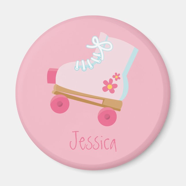 Pink Rollerskates Magnet (Front)